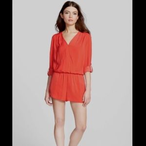 NWT TROUVE *RARE* RED BLOOM WRAP STYLE SHORTS ROMPER XXS